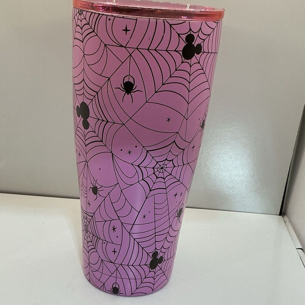 Disney Mickey Mouse Halloween Pink Spider Web Tumbler Zrike Brands Insulated 32
